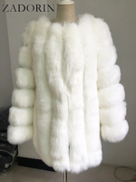 ZADORIN S-4XL zimowy luksusowy płaszcz ze sztucznego futra Slim długie różowe czerwone niebieskie kurtka ze sztucznego futra damskie płaszcze ze sztucznego futra Manteau Fourrure 4